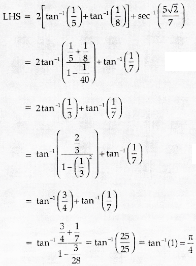 Prove That 2 Tan 1 1 5 Sec 1 5 2 7 2 Tan 1 1 8 P 4 Sarthaks Econnect Largest Online Education Community