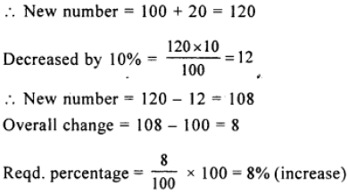 A number is first increased by 20% and the resulting number is then ...