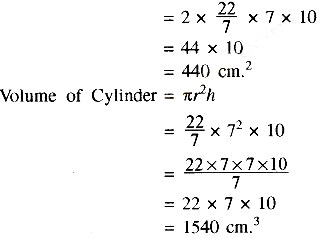 The Radius Of A Cylinder Is 7 Cm And Its Height Is 10 Cm Find The Curved Surface Area And Volume Of The Cylinder Use P 22 7 Sarthaks Econnect Largest Online Education Community