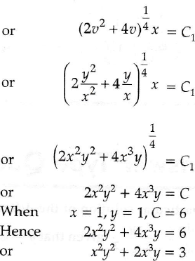 Find The Particular Solution Of The Differential Equation 3xy Y 2 Dx X 2 Xy Dy 0 For X 1 Y 1 Sarthaks Econnect Largest Online Education Community