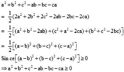 Prove That A 2 B 2 C 2 Ab Ca Is Always Non Negative For All Values Of A B And C Sarthaks Econnect Largest Online Education Community