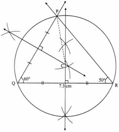 Construct Pqr Such That P 70 R 50 Qr 7 3 Cm And Construct Its Circumcircle Sarthaks Econnect Largest Online Education Community