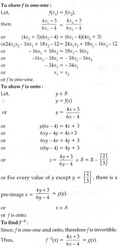 Show That The Function F In A R 2 3 Defined As F X 4x 3 6x 4 Is One One And Onto Hence Find F 1 Sarthaks Econnect Largest Online Education Community