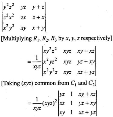 Using The Proprties Of Determinants Prove That Y 2z 2 Yz Y Z Z 2x 2 Xz Z X X 2y 2 Xy X Y 0 Sarthaks Econnect Largest Online Education Community