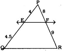 E and F are points on the sides PQ and PR respectively of a △PQR