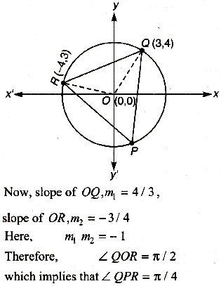 The Triangle Pqr Is Inscribed In The Circle X 2 Y 2 25 If Q And R Have Coordinates 3 4 And 4 3 Respectively Sarthaks Econnect Largest Online Education Community