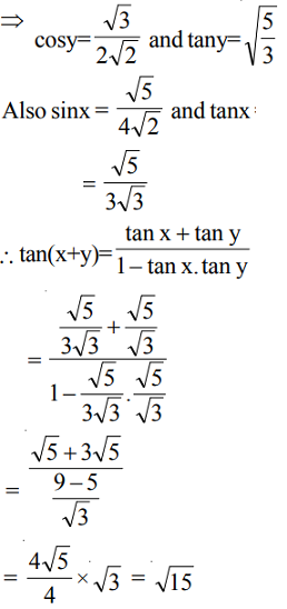 If Sin X Sin Y 1 2 And Cos X Cos Y 3 2 Where X Y 0 P 2 Then Tan X Y Sarthaks Econnect Largest Online Education Community