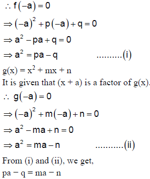 If X A Is A Common Factor Of Expressions F X X 2 Px Q And G X X 2 Mx N Sarthaks Econnect Largest Online Education Community