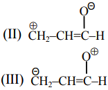 The correct stability order of following resonating structures is