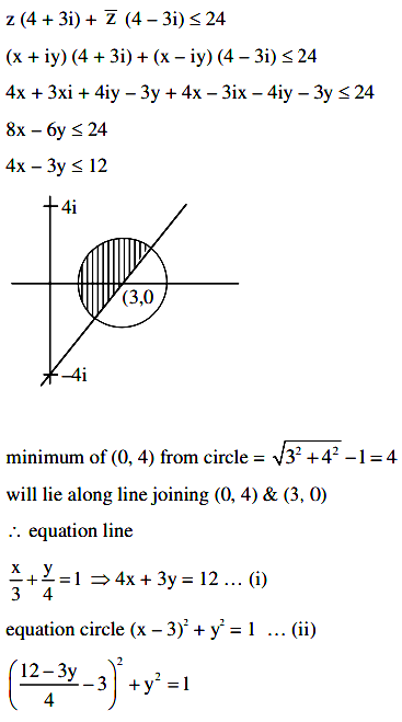 Let S Z C Z 3 1 And Z 4 3i Z 4 3i 24 If A Iss Is The Point In S