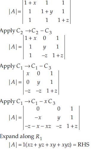 Using Properties Of Determinants Prove The Following 1 X 1 1 1 1 Y 1 1 1 1 Z Xyz Xy Yz Zx Sarthaks Econnect Largest Online Education Community