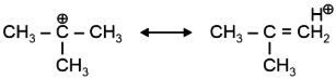 Methyl group attached to a positively charged carbon atom stabilizes the carbocation due to hyperconjugation