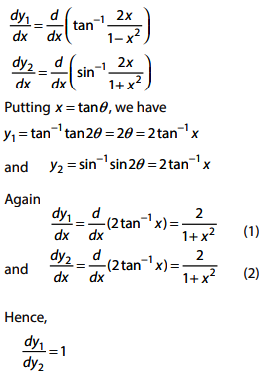 The Differential Coefficient Of Tan 1 2x 1 X 2 With Respect To Sin 1 2x 1 X 2 Is Sarthaks Econnect Largest Online Education Community