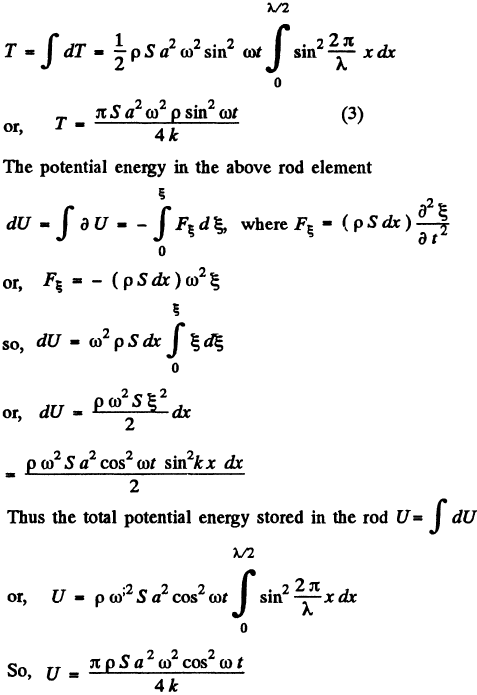 A Standing Wave ℰ A Sin Kx Cos Wt Is Maintained In A Homogeneous Rod With Cross Sectional Area S And Density R Sarthaks Econnect Largest Online Education Community