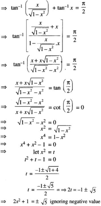 If Sin 1 X Tan 1 X P 2 Prove That 2x 2 1 5 Sarthaks Econnect Largest Online Education Community