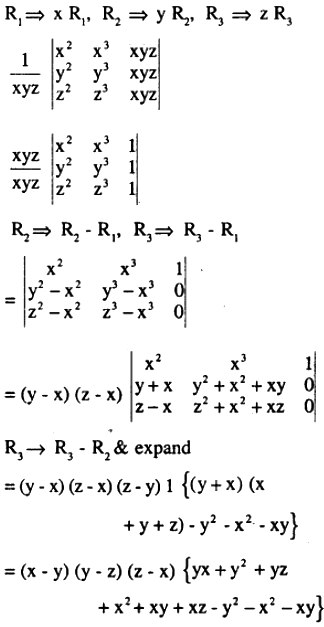 By Using Properties Of Determination Show That Begin Vmatrix X X 2 Yz 0 3em Y Y 2 Zx 0 3em Z Z 2 Xy End Vmatrix Sarthaks Econnect Largest Online Education Community