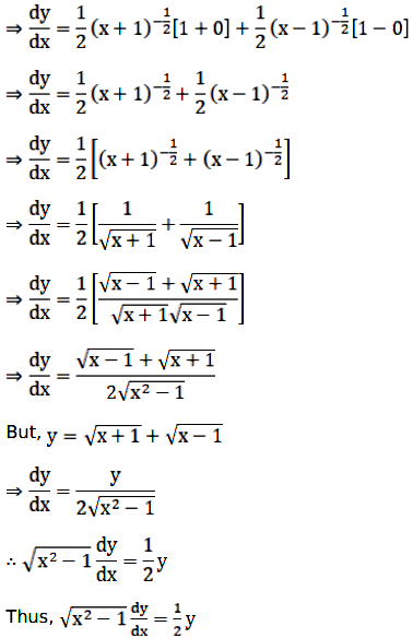 If Y X 1 X 1 Prove That X 2 1 Dy Dx 1 2 Y Sarthaks Econnect Largest Online Education Community