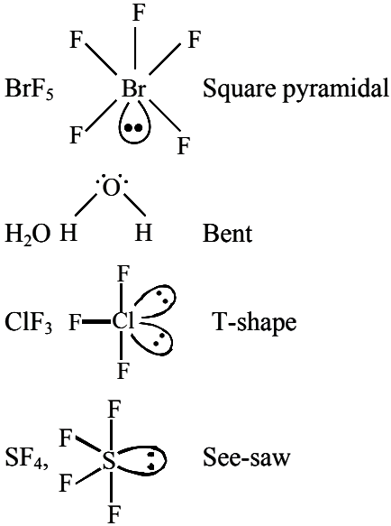 Match List-I Molecule List-II Shape (A) BrF5 (I) T-shape - Sarthaks ...