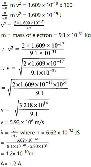 What Is The De Broglie Wave Length Of An Electron Which Is Accelerated From The Rest Through A Potential Difference Of 100v Sarthaks Econnect Largest Online Education Community