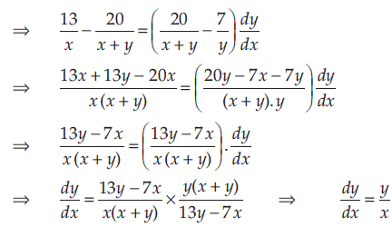 If X 13y 7 X Y Prove That Dy Dx Y X Sarthaks Econnect Largest Online Education Community