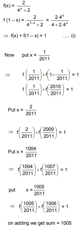 If F X 2 4 X 2 For Real Numbers X Then F 1 11 F 2 11 F 10 11 Is Equal To Sarthaks Econnect Largest Online Education Community