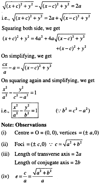 Derive The Standard Equation Of The Hyperbola In The Form X 2 A 2 Y 2 B 2 1 Sarthaks Econnect Largest Online Education Community