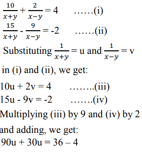 Solve For X And Y 10 X Y 2 X Y 4 15 X Y 9 X Y 2 Sarthaks Econnect Largest Online Education Community