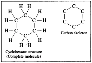 Draw the structure and carbon skeleton for cyclohexane. - Sarthaks ...