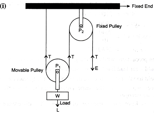 A pulley system comprises two pulleys, one fixed and the other movable ...