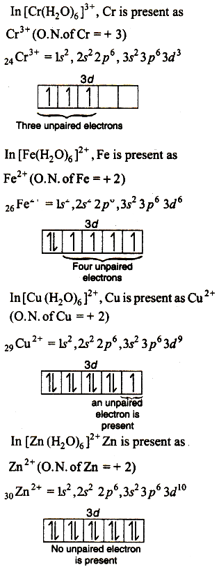 Among The Following Ions Which One Has The Highest Paramagnetism A Cr H2o 6 3 B Fe H2o 6 2 Sarthaks Econnect Largest Online Education Community