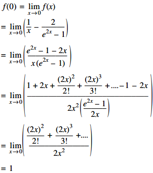 Let F X 1 X 2 E 2x 1 If F X Is Continuous At X 0 Then Find F 0 Sarthaks Econnect Largest Online Education Community