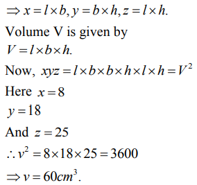 If The Area Of Three Adjacent Faces Of A Cuboid Are 8 Cm 2 18 Cm 3 And 25 Cm 3 Find The Volume Of The Cuboid Sarthaks Econnect Largest Online Education Community