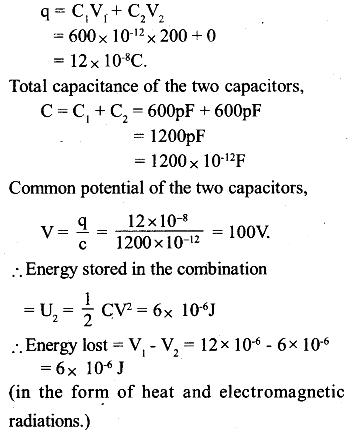 A 600pf Capacitor Is Charged A 200v Supply It Is Then Disconnected From The Supply And Is Connected To Another Sarthaks Econnect Largest Online Education Munity