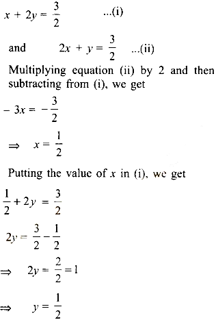 Solve The Following Systems Of Simultaneous Linear Equations By The Method Of Elimination By Equating The Coefficient X 2y 3 2 2x Y 3 2 Sarthaks Econnect Largest Online Education Community