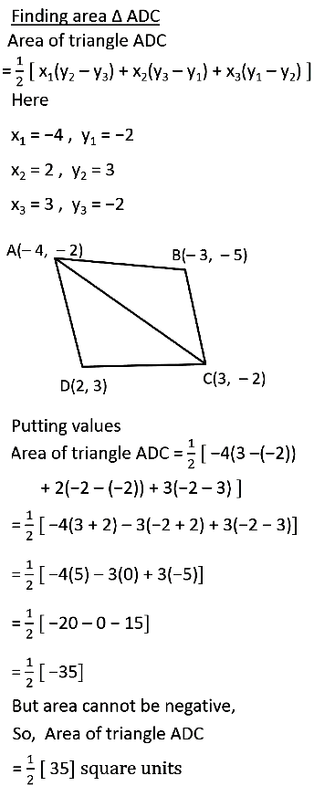Find The Area Of Quadrilateral Abcd Whose Vertices Are A 4 2 B 3