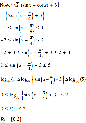 Find The Range Of The Function F X Log 5 2 Sin X Cos X 3 Sarthaks Econnect Largest Online Education Community