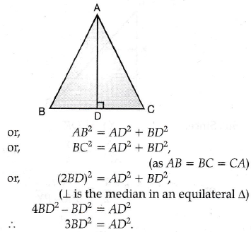 equilateral perpendicular sarthaks pythagoras theorem