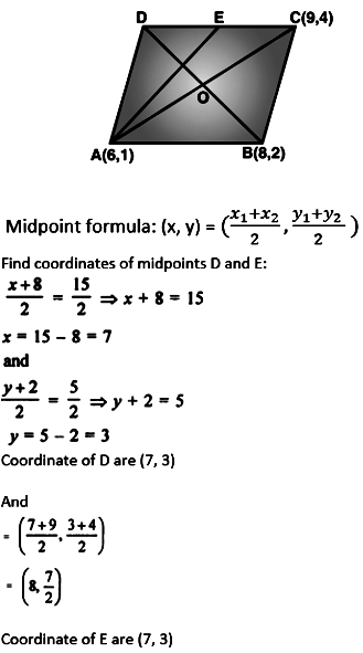 A 6 1 B 8 2 And C 9 4 Are The Vertices Of A Parallelogram Abcd If E Is The Midpoint Of Dc Find The Area Of Ade Sarthaks Econnect Largest Online Education Community