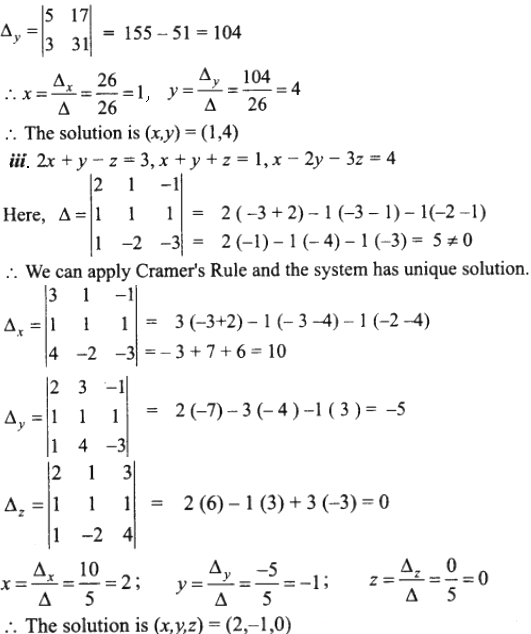 Solve The Following Equations By Using Cramer S Rule I 2x 3y 7 3x 5y 9 Ii 5x 3y 17 3x 7y 31 Sarthaks Econnect Largest Online Education Community