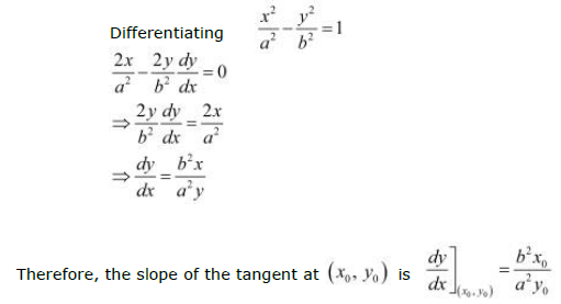 Find The Equations Of The Tangent And Normal To The Hyperbola X 2 A 2 Y 2 B 2 1at The Point X0 Y0 Sarthaks Econnect Largest Online Education Community