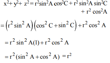 If X R Sina Cos C Y R Sin A Sin C Z R Cos A Then Sarthaks Econnect Largest Online Education Community