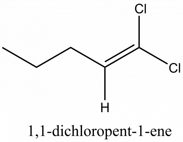 has two same groups (Cl) attached to the one of the terminal carbon of the double bond so it can't show geometrical isomerism