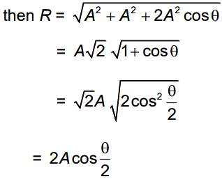 Two vector each of magnitude A are inclined at angle