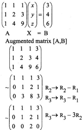 Show That The Following System Of Equations Have X Y Z 3 X 2y 3z 4 X 4y 9z 6 By Rank Method Sarthaks Econnect Largest Online Education Community