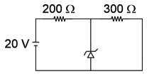 Find current through zener diode if its breakdown voltage is 5V