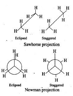 ethane staggered newman sawhorse eclipsed projections draw conformations form sarthaks electron