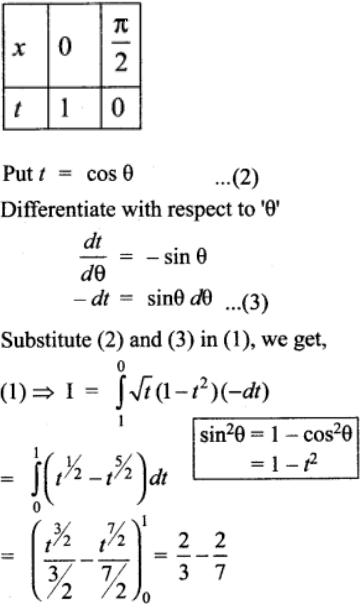 Evaluate The Following Definite Integral Cos8 Sin 3 8 D8 For 8 0 P 2 Sarthaks Econnect Largest Online Education Community