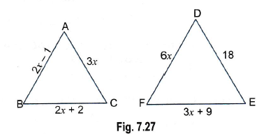 In Fig. 7 27 if ABC DEF and their sides are of lengths in cm