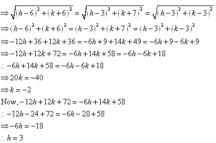 Find The Centre Of A Circle Passing Through The Points 6 6 3 7 And 3 3 Sarthaks Econnect Largest Online Education Community