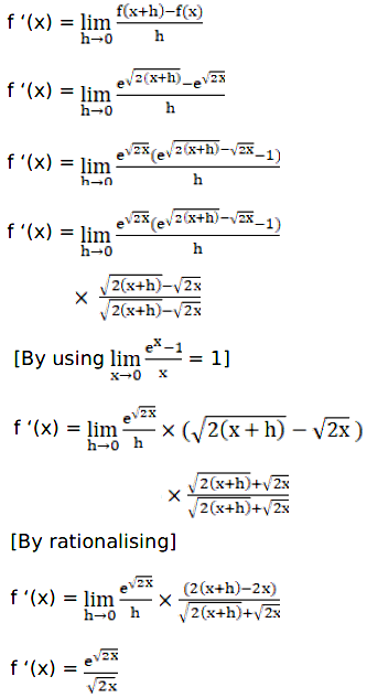 Differentiate The Following Functions From First Principles E 2x Sarthaks Econnect Largest Online Education Community